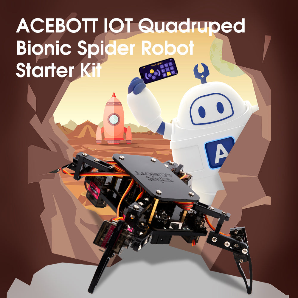 ACEBOTT Quadruped Bionic Spider Robot Starter Kit For ESP8266 inventr.io