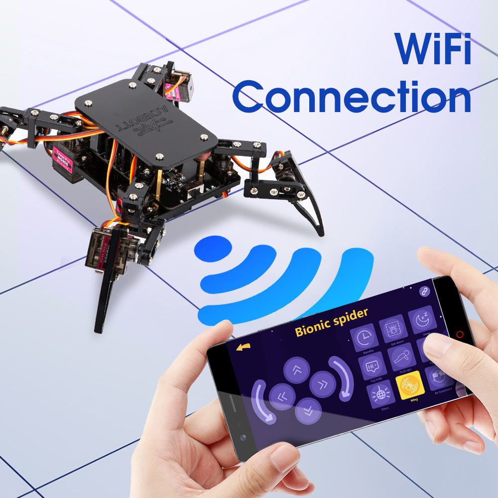ACEBOTT Quadruped Bionic Spider Robot Starter Kit For ESP8266 inventr.io